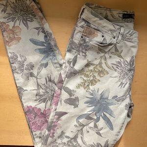 Zara flower pattern skinny pants
